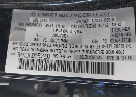 2019 Toyota Yaris Le from USA, damaged, VIN 3MYDLBYV6KY504230